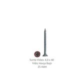 Adilon Sunta Vidası 4,0 x 40 mm 25 Adet YHB Vida