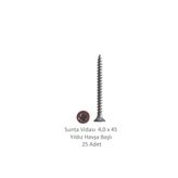 Adilon Sunta Vidası 4,0 x 45 mm 25 Adet YHB Vida