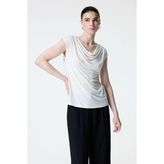 adL Degaje Yaka Örme Bluz Vanilya 11544471002 - S