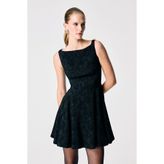 adL Siyah Kup Detaylı Mini Elbise