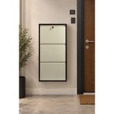 adlsteel 3'Lü Metal Ayakkabılık KİLİTLİ KAHVE-KREM