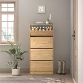 Adore Flat Duo 4 Katlı Geniş Ayakkabılık - Florida Meşe