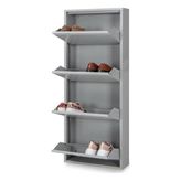 Adore Kaser Metal 4'lü Gri Ayakkabılık