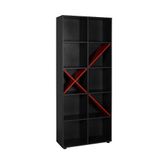 Adore KTP-910-SK-1 Antrasit-Kırmızı 10 Raflı Dekoratif Kitaplık