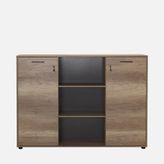 Adore Newyork Kahve 76x75x34 cm 2 Raflı Kilitli Kapaklı Kitaplık