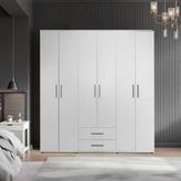 Adore White 6 Kapı 2 Çekmece Beyaz Gardırop