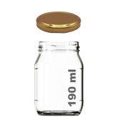 Afracam 190 ml Metal Gold Kapaklı Konserve Kavanozu 190 Cc Şeffaf Bebek Mama Kavanoz 1 Adet