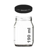 Afracam 190 ml Metal Kapaklı Konserve Kavanozu 190 cc Şeffaf Bebek Mama Kavanoz 1 Adet - Siyah