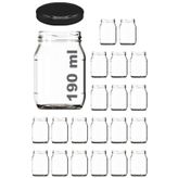 Afracam 190 ml Metal Kapaklı Konserve Kavanozu 190 cc Şeffaf Bebek Mama Kavanoz 20 Adet - Siyah