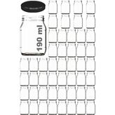 Afracam 190 ml Metal Kapaklı Konserve Kavanozu 190 cc Şeffaf Bebek Mama Kavanoz 50 Adet - Siyah