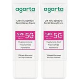 Agarta Cilt Tonu Eşitleyici 2x50 ml Renkli Kapatıcı Etkili SPF+50 Güneş Kremi