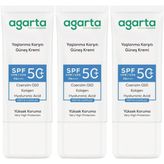 Agarta Collagen Destekli SPF+50 3x50 ml Yaşlanma Karşıtı Yüz Güneş Kremi