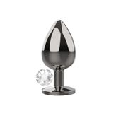 Agorshop Medium Clear Taşlı Metal Anal Plug