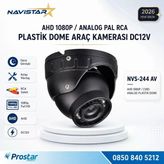 Ahd 1080P/Analog Cvbs Pal Rca Sarı Soketli Gece Görüşlü Araç İçi Dome Kamera