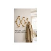 Ahşap Akordeon Duvar Askısı - 10 Kancalı Askılık