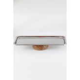 Ahşap Ayaklı Metal Servis Tabağı - 33 cm