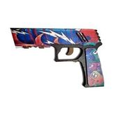 Ahşap CS-GO Angry Mob P250 Lastik Atar Oyuncak Tabanca