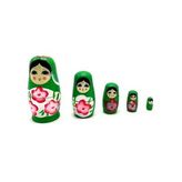 Ahşap Matruşka Bebek 5 li Set Yeşil No.2