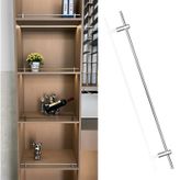 Ahşap raflar için ayarlanabilir metal raf rayı, 14 – 42 inç alüminyum alaşım yuvarlak boru, düşmeye karşı koruma, kitaplık, ayakkabı rafları, mutfak dolapları için dekoratif çubuk (gümüş, 4'lü paket