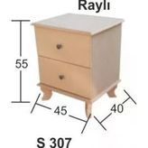 Ahşap Raylı Komodin 45x40cm S-307