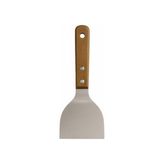 Ahşap Saplı Paslanmaz Çelik Spatula – 24CM Eğilimli Çok Amaçlı Mutfak Spatulası | Izgara, Burger, Sebze, Temizlik Için Profesyonel Metal Spatula - 0,5 x 7 cm