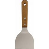 Ahşap Saplı Paslanmaz Çelik Spatula - 24CM Eğilimli Çok Amaçlı Mutfak Spatulası | Izgara, Burger, Sebze, Temizlik Için Profesyonel Metal Spatula