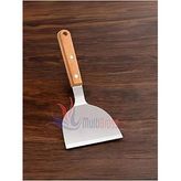Ahşap Saplı Paslanmaz Çelik Spatula, Metalik