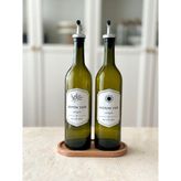 Ahşap Standlı 2'li Cam Yağdanlık Seti - 750 ml