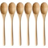 Ahşap Tatlı Kaşığı Seti, 17 Cm, 6 Adet - Verniksiz El Yapımı Tahta Kaşık, Tatlı ve Bahara