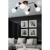 Ahtapot Modern Siyah Avize 4'Lü siyah
