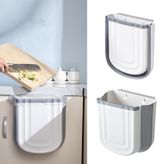 Aimkeoulee Mutfak Tezgahı için Küçük Katlanabilir Asma Mutfak Çöp Kutusu, Dolap için Plastik Çöp Kutusu, Mutfak, Banyo, Yatak Odası için Duvara Monte 2,4 Galon Çöp Sepeti (Gri)