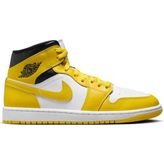 Air Jordan 1 Mid Kadın Basketbol Ayakkabısı - Beyaz - Sarı