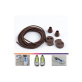 AiryFooT Akıllı Bağcık, Pratik Lastikli Ayakkabı Bağcığı 100 Cm ( Kahve Çizgili )