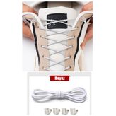 AiryFooT Yuvarlak Lastikli Klipsli Spor Ayakkabı Bağcığı 100 cm ( Beyaz ) 1 Çift