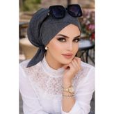 Aişe tesettür Antrasit Çapraz Bone Antrasit