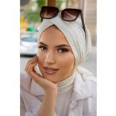 Aişe tesettür Beyaz Çapraz Bone