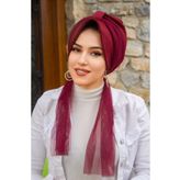 Aişe Tesettür Bordo Fularlı Bone