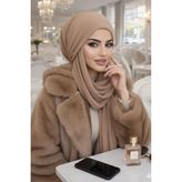 Aişe tesettür Camel Kelebek Bone Şal