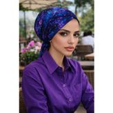 Aişe tesettür Gezegen Desen Çapraz Bone