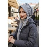 Aişe tesettür Gri Şapka Bone Gri Kışlık