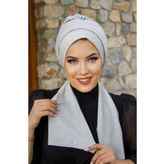 Aişe tesettür Gümüş Simli Atkılı Tesettür Bone
