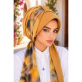 Aişe tesettür Hardal Batik Desen Şapka Bone