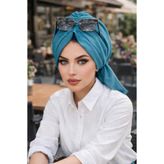 Aişe tesettür İndigo Tokalı Bone İndigo