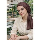 Aişe tesettür Kahverengi Eşarp Bone