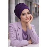 Aişe tesettür Mürdüm Burgu Bantlı Bone