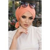 Aişe tesettür Neon Turuncu Çapraz Bone Neon Turuncu2