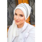 Aişe Tesettür Siyah Atkılı Bone