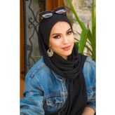 Aişe tesettür Siyah Bandana Bone Şal