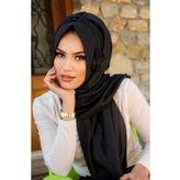 Aişe tesettür Siyah Çiçekli Pratik Şal