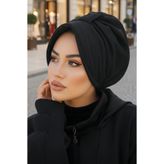 Aişe tesettür Siyah Dolgulu Şapka Bone